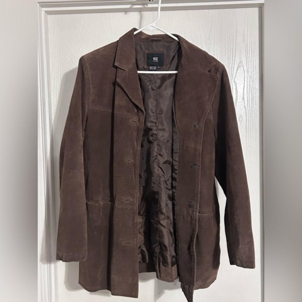ISZ Leather women’s brown 100% leather blazer jacket NO FLAWS Small